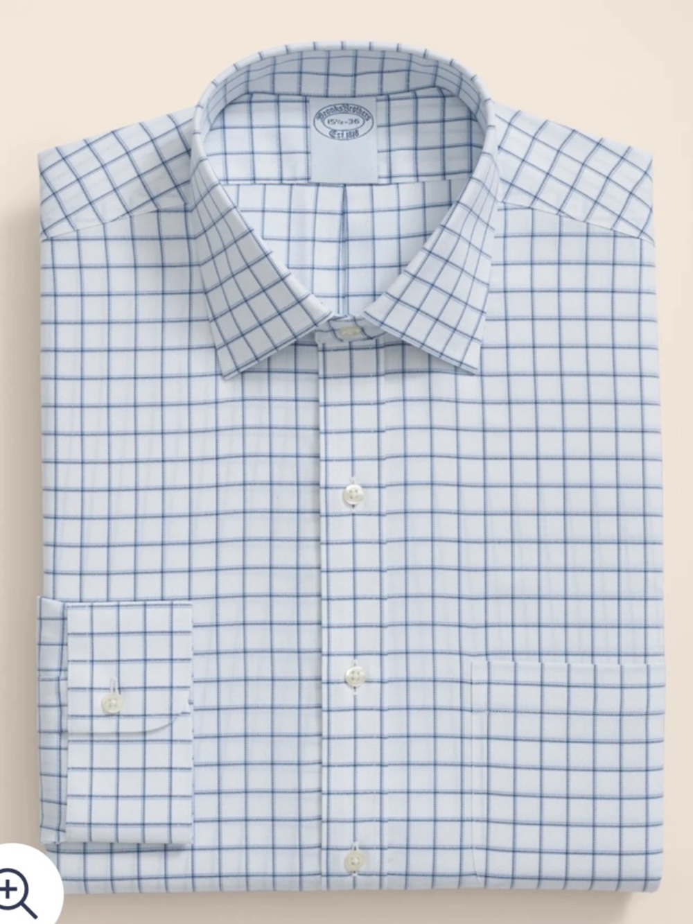 Brooks Brothers NWOT men’s slim 15.5-35 white & blue dress shirt